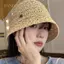 PNPIA- Đi Biển Hàn Quốc Mũ Rơm Mùa Hè Nữ Tấm Che Thoáng Khí Sang Trọng Mũ Buet Người Cá Mũ Dệt Tay Cô Gái Câu Cá Mũ Chống Nắng Dành Cho Nữ