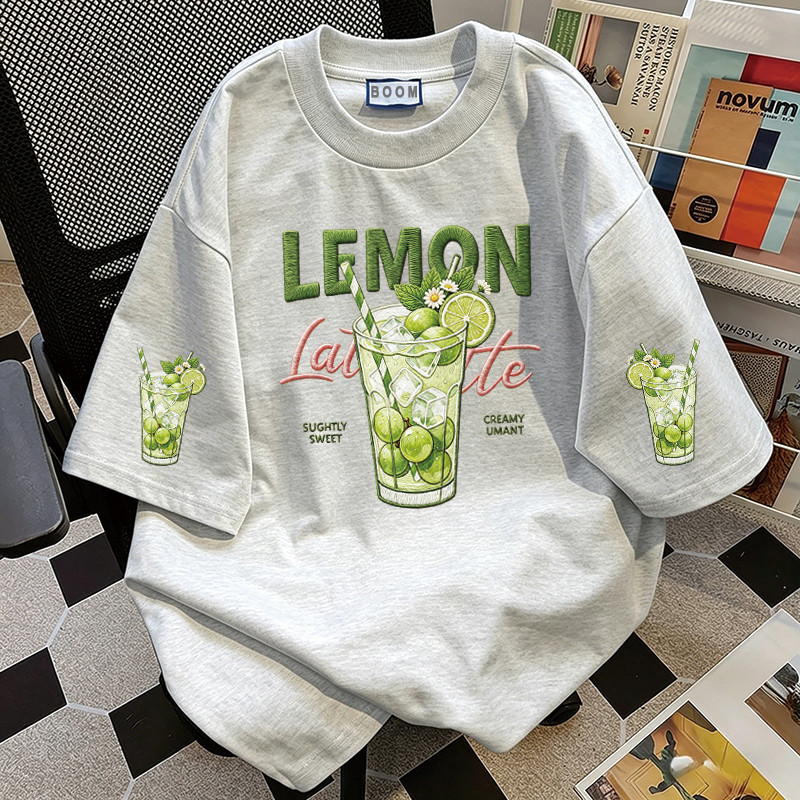 BOOM Áo thun nữ kiểu hàn quốc form rộng tay lỡ cổ tròn cotton Mát-Hè hot trend in cách dễ thương Áo phông form vừaV049