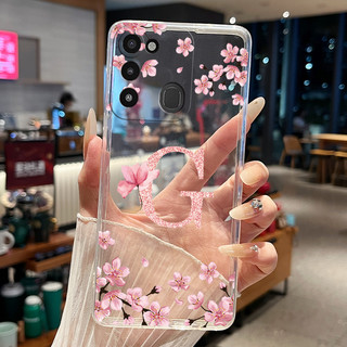 Ốp Điện Thoại Cho Tecno Spark 8C KG5k KG5j KG5n / Spark GO 2022 KG5 KG5h Ốp Lưng Chữ Hoa Trong Suốt Silicon Mềm Cặp Đôi