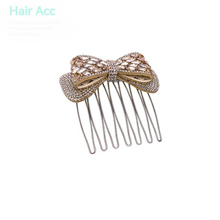 Phong Cách Nhẹ Nhàng Nơ Kim Cương Kẻ Sọc Lược Nữ Thời Trang Cao Cấp Chống Trơn Trượt Chèn Lược Phong Cách Mới Tóc Gãy Arrang