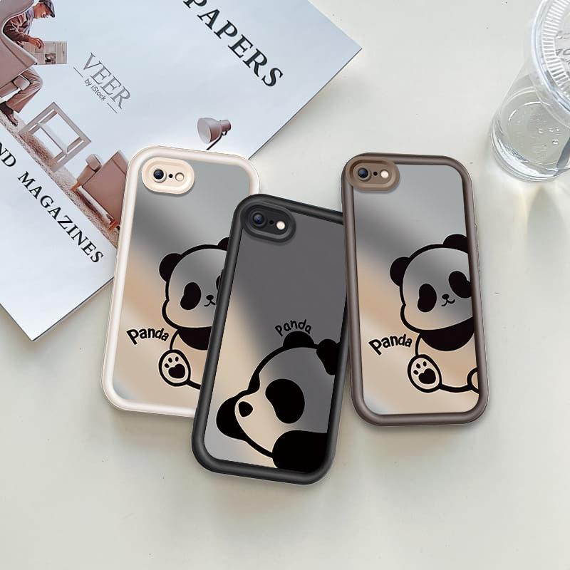 Ốp Lưng Cho iPhone 6 6s 7 8 se2020 Plus Hoạt Hình Silicon Phụ Kiện Mềm TPU Gấu Trúc Mắt Thiên Thần Vỏ Điện Thoại Chống Sốc