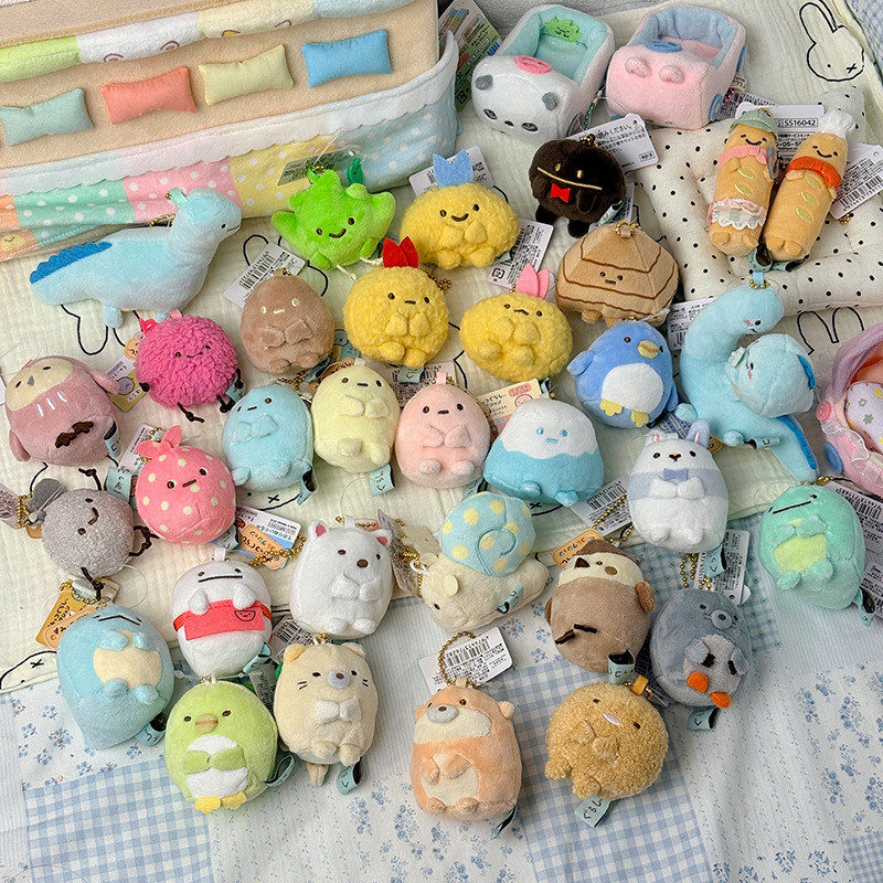 SQ5 Sumikko Gurashi Shirokuma Tonkatsu Tokage Plushie Túi búp bê Cotton sang trọng dễ thương Charm QS5