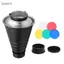 Guansfs Guansfs aqxreight Lưới kim loại hình nón Snoot 5 bộ lọc màu Hợp kim nhôm có gắn cho chụp ảnh đèn flash đơn sắc nhấp nháy trong studio