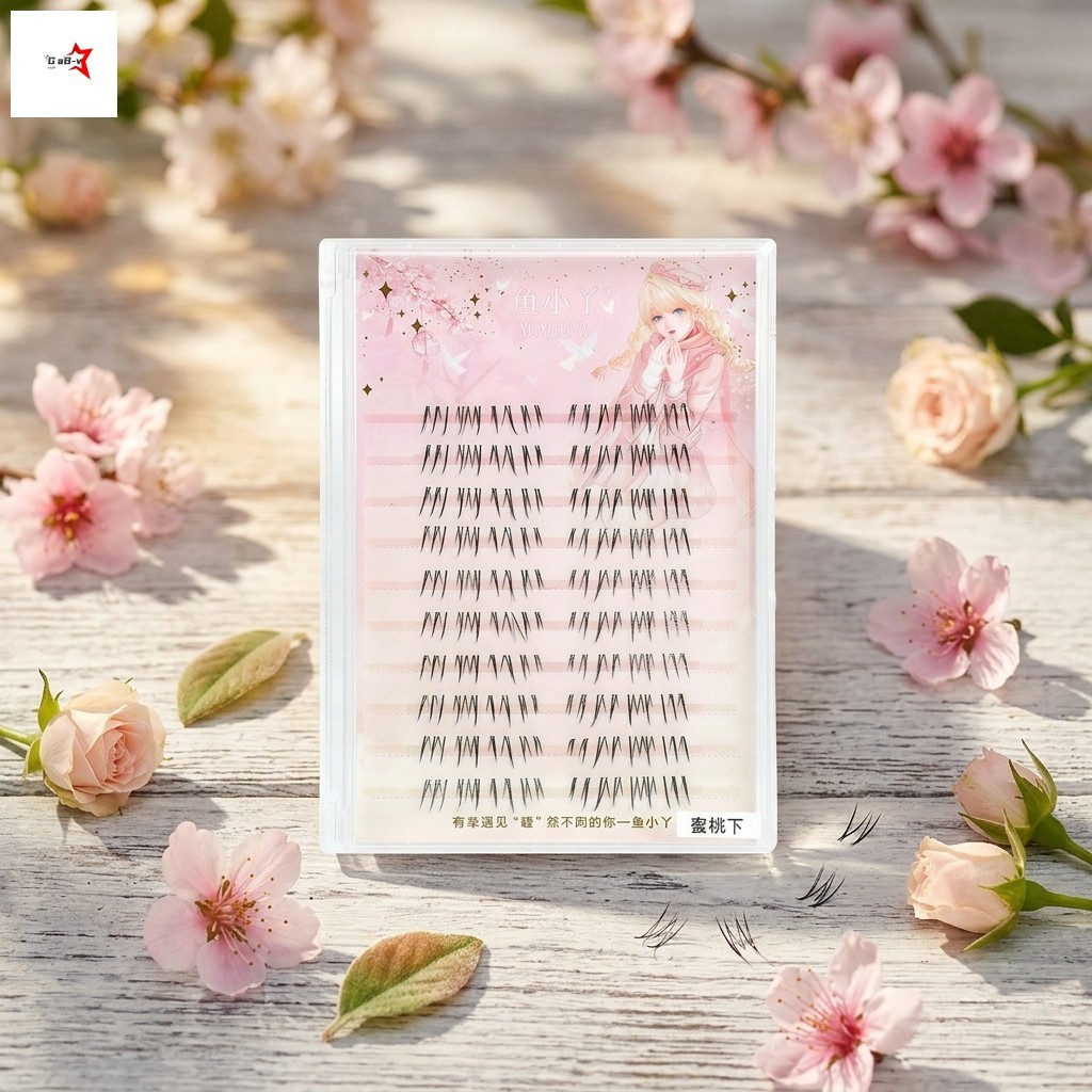 Handmade Đào Dưới Lông Mi Tự Nhiên C Curl 4-6mm Sợi Tổng Hợp Trang Điểm