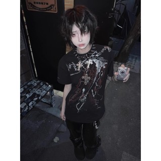 Áo thun nam tay ngắn phong cách punk truyền thống Mỹ, cổ điển
