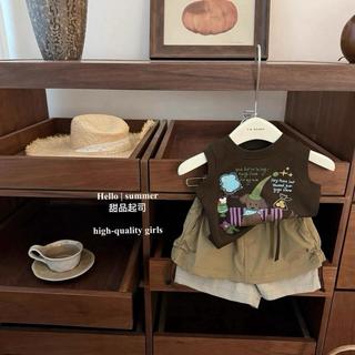 S130-[tomnaukids] Set áo ba lỗ phối chân váy kaki  2 lớp cho bé gái size từ 8-36Kg