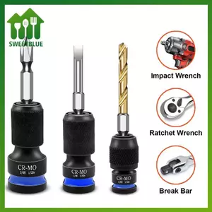 Bộ chuyển đổi lục giác tác động SWEET cho tuốc nơ vít Bit 1 / 2 3 / 8 1 / 4 inch Ổ đĩa vuông sang 1 / 4 inch Qui phát hành cờ lê lục giác n