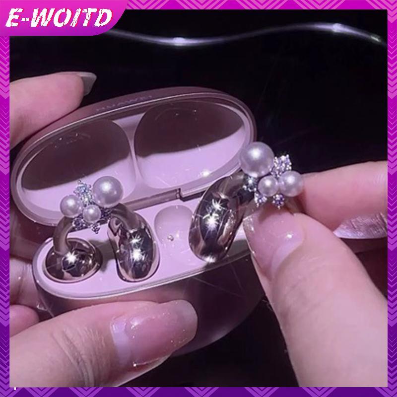 E-WOITD Nữ Sáng Hoa Xoay Tai Kẹp Bông Tai Cho Tai Nghe Thiết Kế Hoa Không Xuyên Cho Sự Kiện Thời Trang Hoặc Quà Tặng E-WOITD
