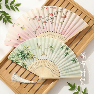 Quạt Cổ Quạt Gấp Phong Cách Trung Hoa Hanfu Nữ Sườn Xám Khiêu Vũ Trẻ Em Di Động Gấp Quạt Nhỏ Di Động Phong Cách Mới TDC
