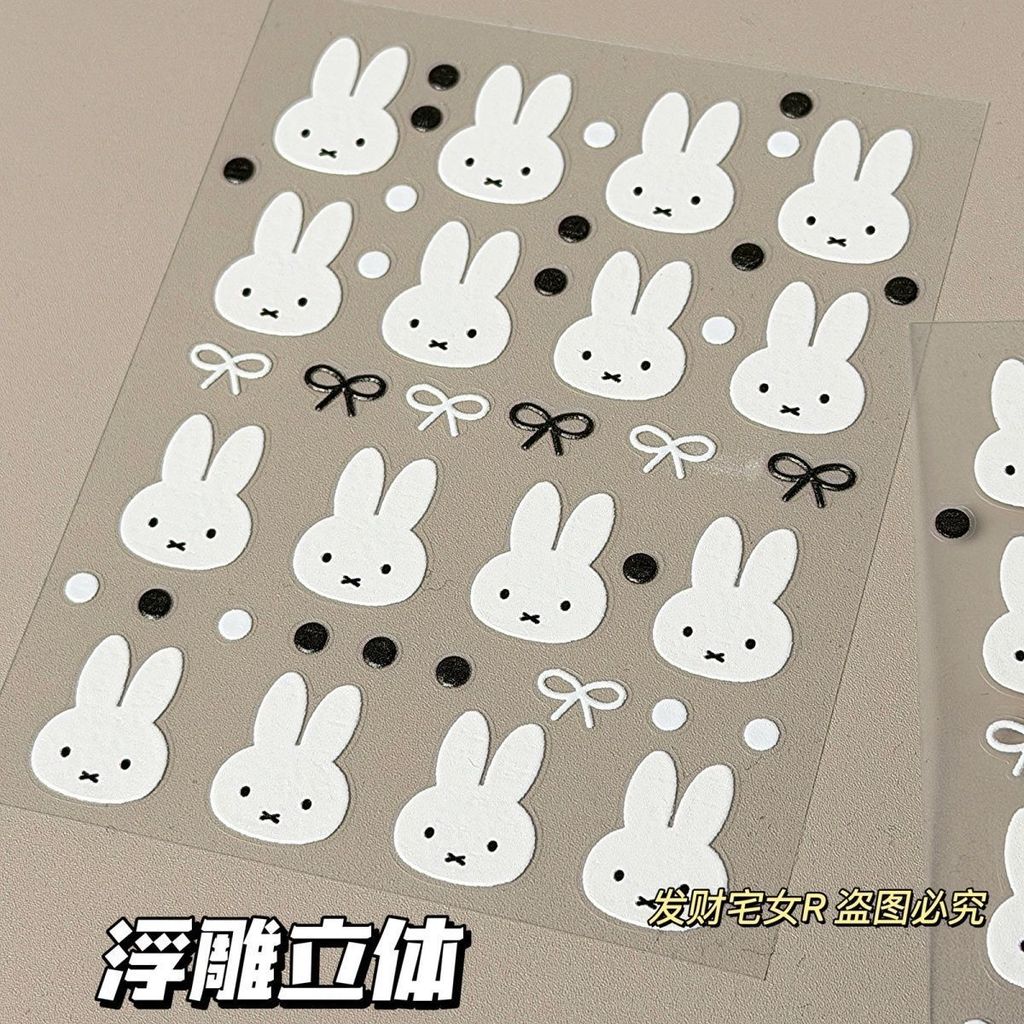Miffy Thỏ Chấm Bi Tự Làm Miếng Dán Dây Dễ Thương Nơ Máy Tính Điện Thoại Di Động Trang Trí Cốc Nước Chống Thấm Nước Miếng Dán Miếng Dán26042212