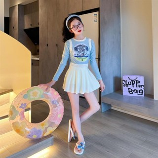 Đồ bơi bé gái tay dài chống nắng - Váy liền thân cao cấp có đệm ngực đi biển