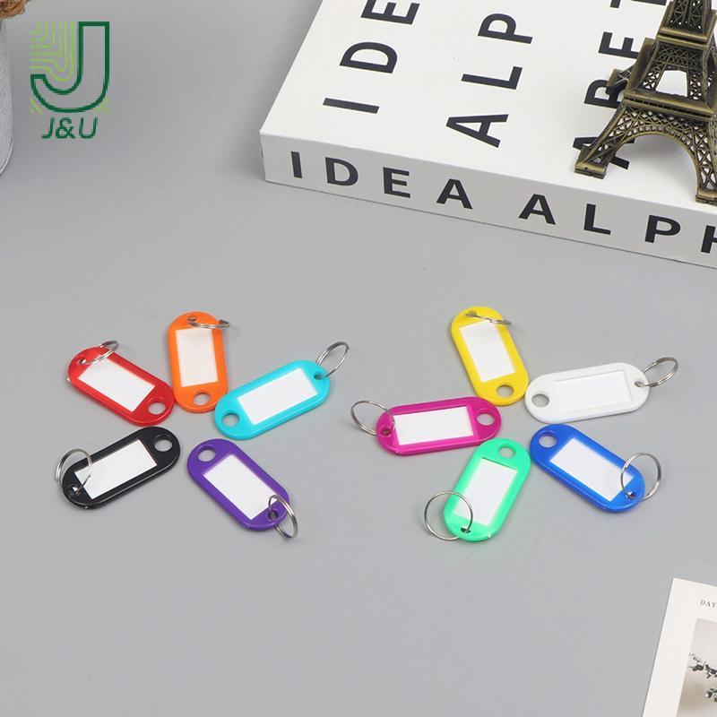 [J & U-T] 50 Chiếc Thẻ Chìa Khóa Móc Khóa Nhiều Màu Sắc Nhãn ID Tên Phòng Địa Chỉ TEL Số Bút Chìa Khóa Thẻ Hành Lý Có Vòng Chia