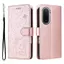 Ốp Lưng Cho Redmi A7 Pro Dập Nổi Mèo Và Ong Da Khe Cắm Thẻ Dây Đeo Tay Chống Rơi Vỏ Điện Thoại