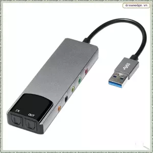Thẻ âm thanh quang ngoài USB 6 trong 1 Bộ chuyển đổi âm thanh đa chức năng cho máy tính xách tay Thẻ âm thanh nhôm