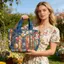 Túi Tote Quilted Sách Thiết Kế Hoa Túi Xách Vintage Túi Đeo Vai Nữ Dành Cho Giáo Viên Học Sinh Trường Đại Học Làm Việc jiwvn