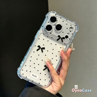 Ốp lưng trong suốt có nơ chấm bi cho Samsung Galaxy A20S A20E A17 A16 A15 A14 A13 A12 A11 A10S A10E A10 A07 A06 A05 A05S A04 A04E A04S Vỏ bốn dây mỏng trong suốt dễ thương