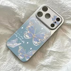 Bóng bướm xanh lam Đối với iPhone 17/16Pro Corning Shell Dán da đơn giản mới