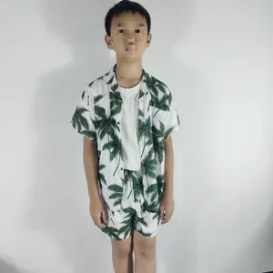 Đảo Hải Nam Quần Áo Đi Biển Sanya Hawaii Du Lịch Bé Trai Bé Gái Trẻ Em Plus Size Áo Sơ Mi Hoa 168 Cotton Lụa