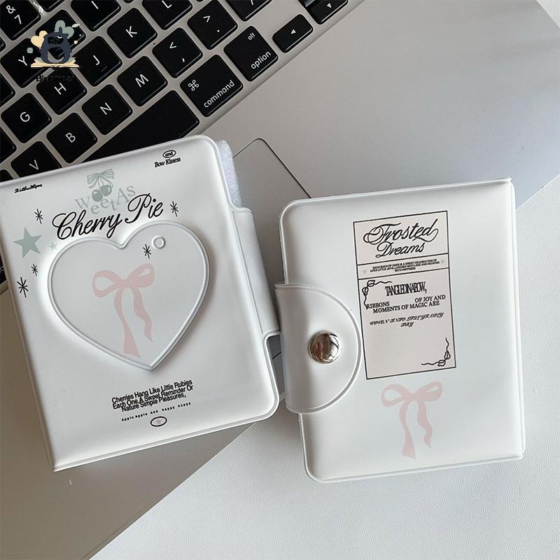 [Bluemood] Kpop Photocards Binder Sweet Bow Album Ảnh Mini Photocard Giá Đỡ 3 Inch Trái Tim Tình Yêu Hình Hộp Đựng Mới
