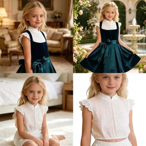 Shas Tay Ngắn Trắng Áo Sơ Mi Trẻ Em Vải Polyester Hoàn Hảo Cho Du Lịch Và Sử Dụng Hàng Ngày Dễ Dàng Chăm Sóc Áo Sơ Mi Cô Gái Thời Trang