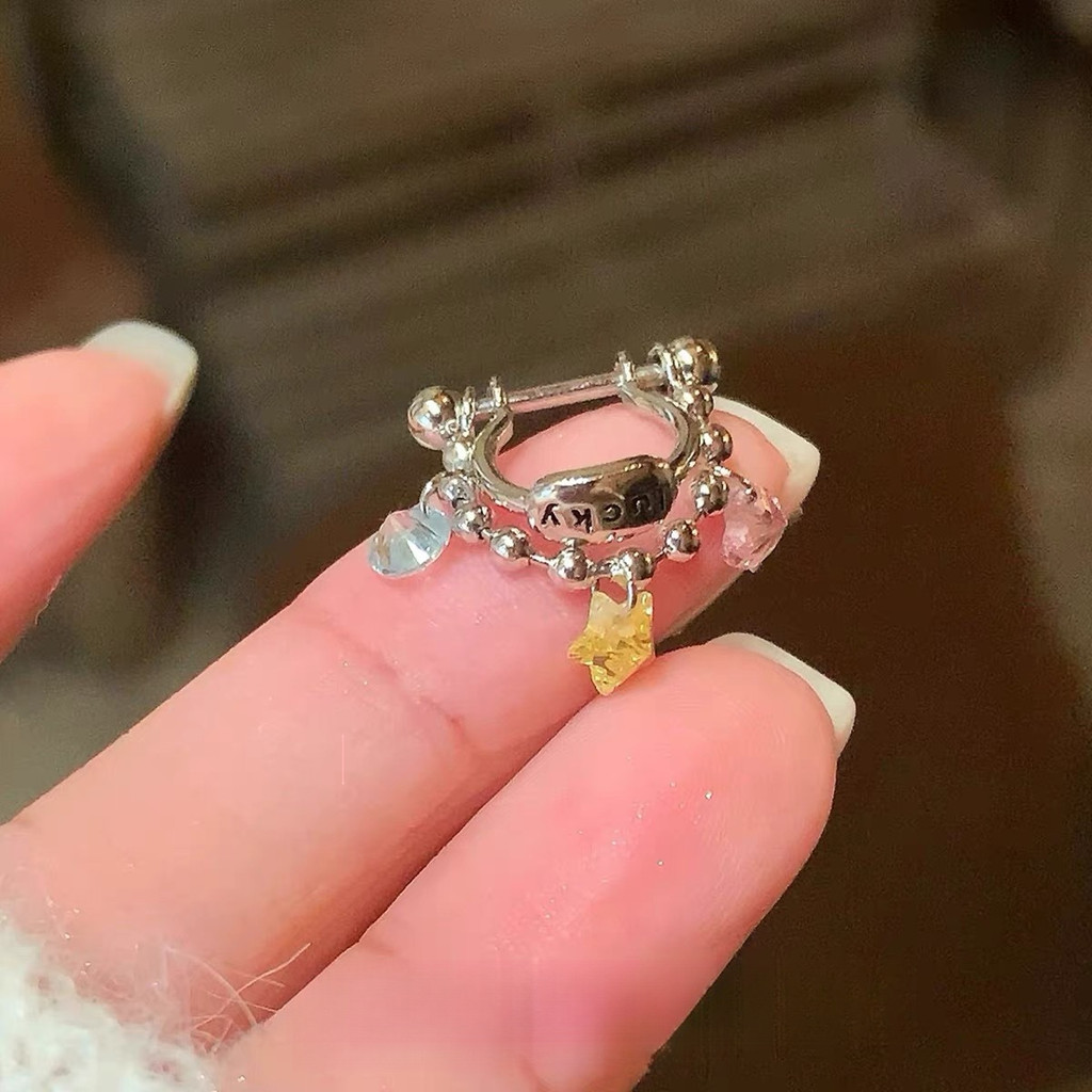 Mặt dây chuyền và bông tai ngôi sao zircon, thời trang đa dụng