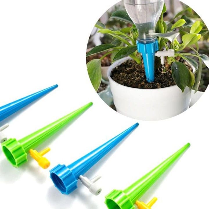 Đầu tưới cây nhỏ giọt gắn chai 10 cái van chỉnh nước tiện lợi Điều chỉnh dòng tưới ， Lắp đặt đơn giản،tránh ngập úng
