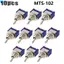 MTS-102 10 Chiếc SPDT TRÊN / BẬT Cho Công Tắc Chuyển Đổi 3-Pin 6A 125V AC Công Nghiệp