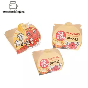 Hộp Nhíp Takoyaki Cao Cấp 50 Cái / pa Bạch Tuộc Bóng Paaging Hộp Thực Phẩm Đường Phố Nhật Bản Takoyaki Dùng Một Lần Takeaway Sna Paing Hộp Đựng Giấy Dự Tiệc Tiếp Liệu VN
