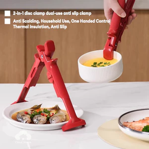 Kẹp chống bỏng 2 trong 1, kẹp chống trượt cho đĩa, kẹp bát, dụng cụ nhà bếp đa năng