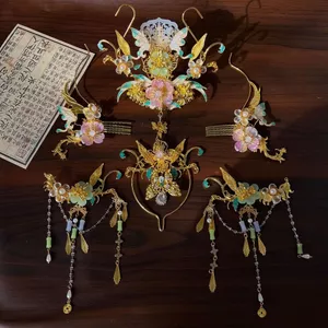 Đẹp mũ đội đầu Hanfu với kẹp tóc và trang sức dành cho nữ thần