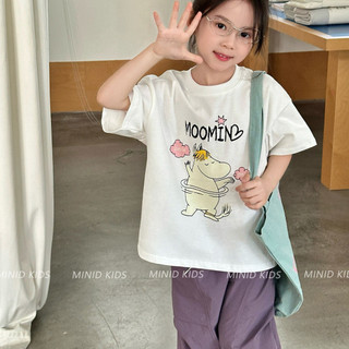 (Từ 1-12 tuổi) Áo thun ngắn tay cho trẻ em, cổ tròn, in hình bướm hoạt hình, phù hợp cho bé gái.