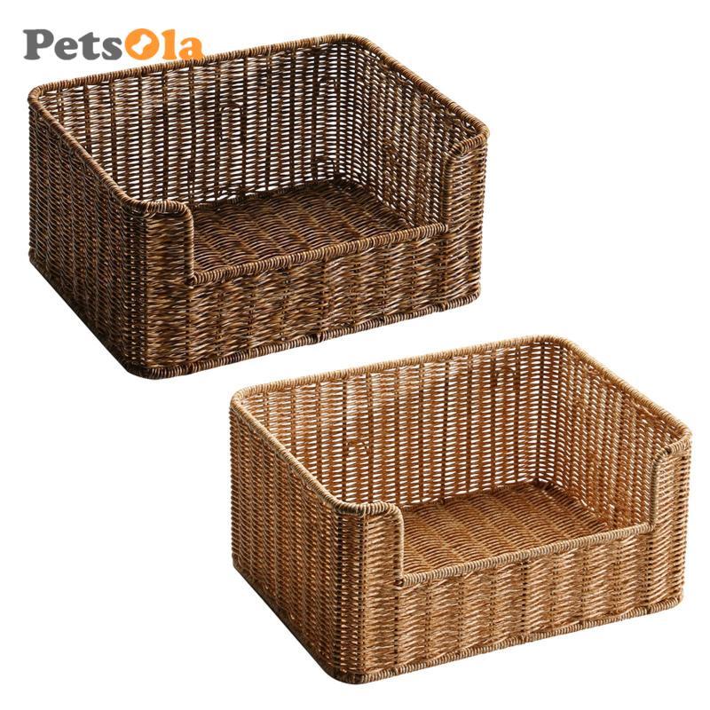Giỏ đựng đồ dệt PETSOLA, Giỏ mây, Dụng cụ sắp xếp di động trang trí, Giỏ trái cây cho phòng tắm, quầy, nhà bếp, vật dụng nhỏ