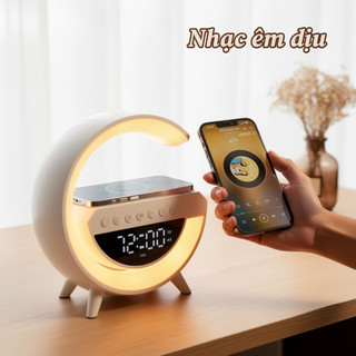 Loa Bluetooth Đồng hồ báo thức LED Sạc không dây Tiếng ồn trắng Đầu giường Trang trí máy tính để bàn