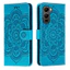 Emboss Hoa Da Ốp Lưng Điện Thoại Itel City 200 Datura Ví Flip Book Case Cover Funda