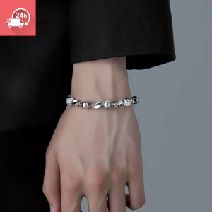 Vòng tay nam đa năng, cá tính, phong cách cổ điển, hạt tròn hình học Möbius đính ngọc trai.