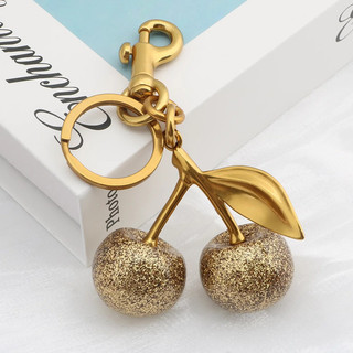 Vàng Anh Đào Mặt Dây Chuyền Khóa Dễ Thương Anh Đào Mặt Dây Chuyền Phụ Kiện Cho Nữ Ví Quyến Rũ Cho Túi Xách
