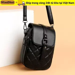 Túi xách nữ WOODNEST, Túi xách da dây đeo vai dài sang trọng, Túi đeo vai sức chứa cao cấp
