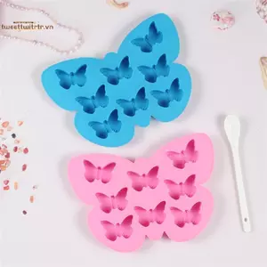 TRTR 8 Bướm Chocolate Khuôn Silicon DIY Kẹo Bánh Pudding Khuôn Nướng Bánh 706 VN