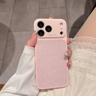 Phim Bảo Vệ Ống Kính Màu Kẹo Lấp Lánh Bột Ốp Lưng Điện Thoại iPhone 17Promax 17Pro 13 14 15 16 Pro Max Silicon Chống Sốc Nữ Vỏ Di Động
