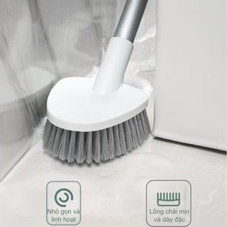 Bộ Bàn Chải Vệ Sinh 4 Trong 1 Treo Tường 360 Sâu Sạch Phòng Tắm Khoảng Cách Sàn Tiết Kiệm Không Gian