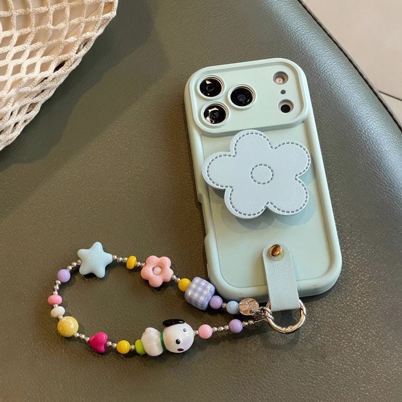 Mùa Hè Muối Biển Xanh Da Hoa Đứng Thích Hợp Cho iPhone17ProMax Ốp Điện Thoại Apple 16 Chain 15 Mềm