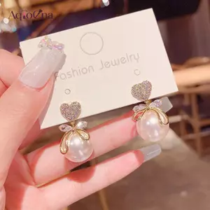 AqToCna 1 Cặp Nữ Thép Không Gỉ Giả Ngọc Trai Phù Hợp Với Bông Tai Đơn Giản Bông Tai Mặt Dây Chuyền AqToCna
