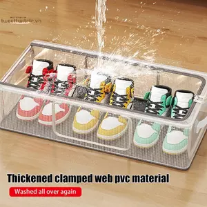 TRTR Hộp Bảo Quản Giày Hộ Gia Đình Trong Suốt Thiện Có Thể Gập Lại Hộp Bảo Quản Giường Đáy Hộp Đựng Giày VN