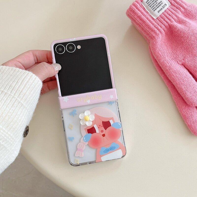 Thích Hợp Cho Samsung Galaxy ZFlip7 zflip6 Big Face Crying Baby Phone Case Dây Gấp Vỏ Cứng Cho Z Flip 7 6 5 4 3 5G N3 Flip MixFlip 2 Vỏ Bảo Vệ