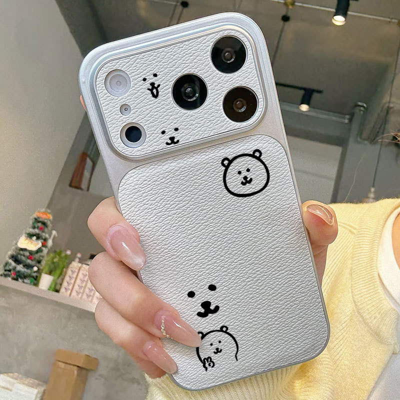 Ốp lưng iPhone họa tiết gấu Bao da mềm cao cấp đựng máy ảnh - iP 7/8/X/XS/XR/11/12/13/14/15/16/17/Plus/Air/Pro/Max
