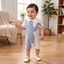 Bộ áo liền quần ngắn tay họa tiết voi cho bé trai