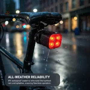 < WHPHous-t > Bộ đèn xe đạp Type-C USB có thể sạc lại 400 Lumen có đèn sau cho mọi thời tiết đi xe đạp đẹp