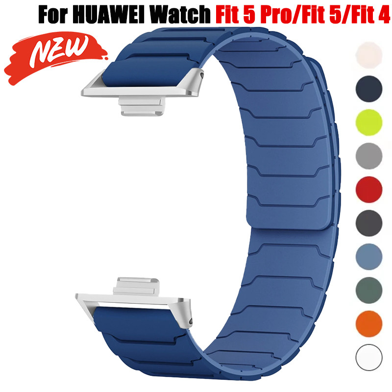 Dây đeo vòng silicon từ tính cho Huawei Watch Fit 5 Pro/Fit 5/Fit 4 Pro/Fit 4/Fit 3, dây thay thế thể thao