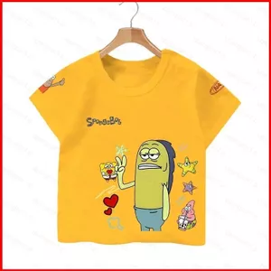 YB1 SpongeBob SquarePants 220g cotton dày tee Bikini Đáy NASA Áo thun anime tay ngắn hàng đầu BY1