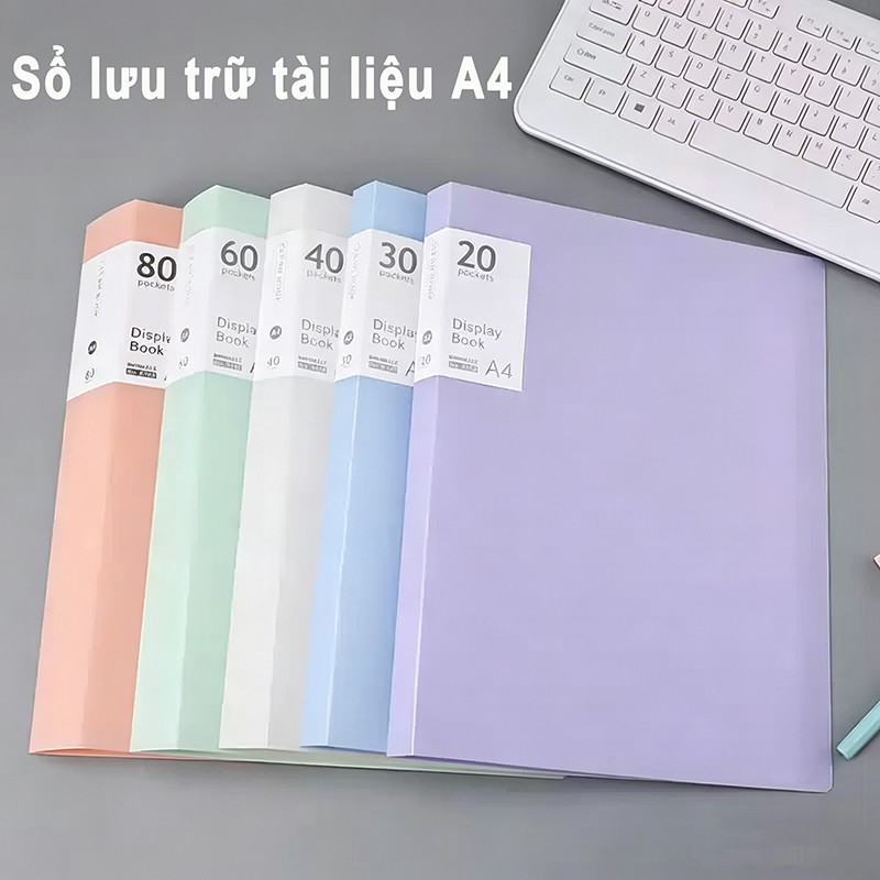 Kẹp File Tài Liệu A4 30/40/60 Lá Rời - Bìa Nhựa PVC Trong Suốt Chống Nước, Bảo Vệ Tài Liệu An Toàn